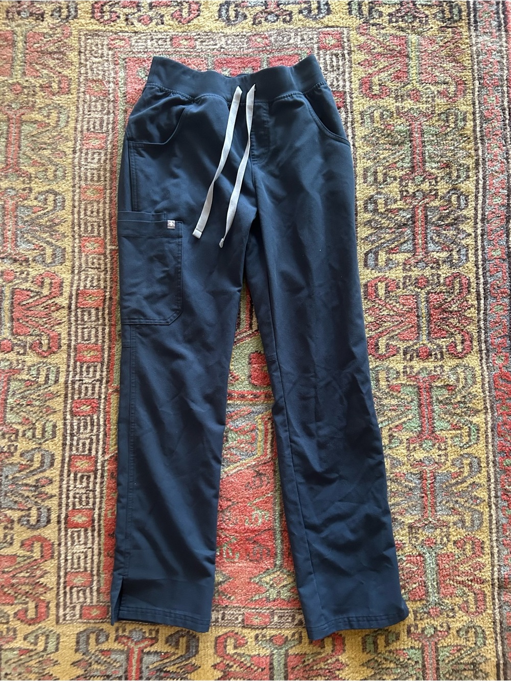 Figs Blue Scrub Pants with Drawstring